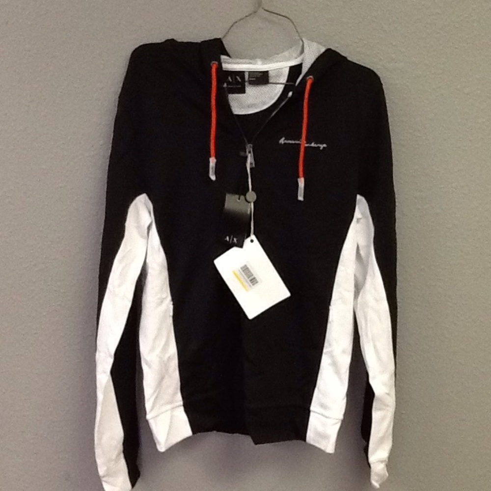 Armani Exchange Signature Zip Up Hoodie